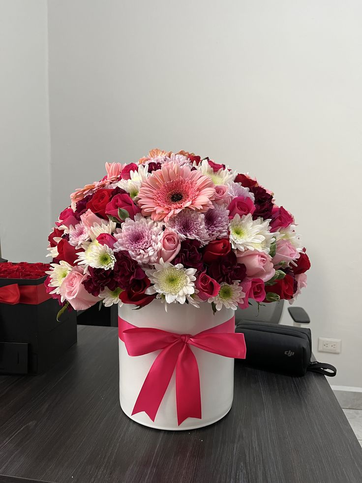 Mix flower box arrangement